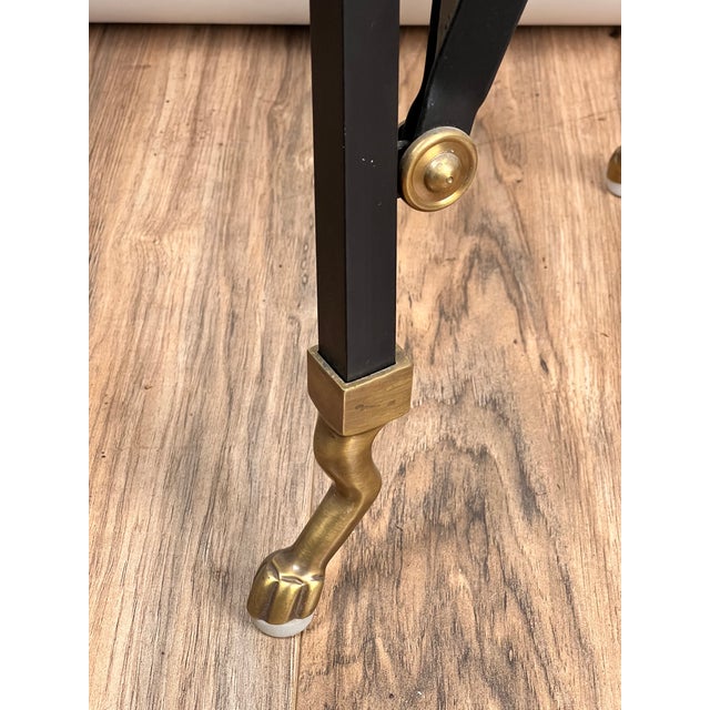 Black Vintage Maison Jansen Style Marble Top Sculpture Stand For Sale - Image 8 of 8