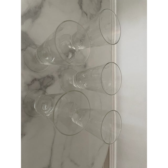 1940s Etched Vintage Juice Glasses- Set of 5 For Sale - Image 4 of 6