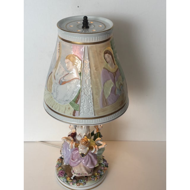 Porcelain Lithophane Table Lamp from PMP Plaue von Schierholz, 1950s For Sale - Image 10 of 18