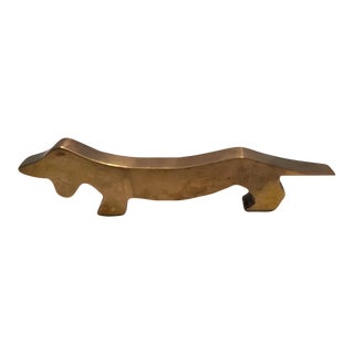 Mid-Century Modern Solid Brass Figural Dog Bottle Opener For Sale