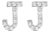 10K White Gold 1/10 Cttw Diamond 'J' Initial Stud Earring For Sale