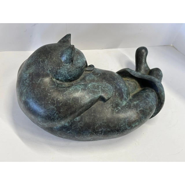 Barbara Beretich “Tanko” Bronze Cat Sculpture 1996 For Sale - Image 12 of 12