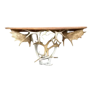 Mid 20th Century Antler Base Console Table