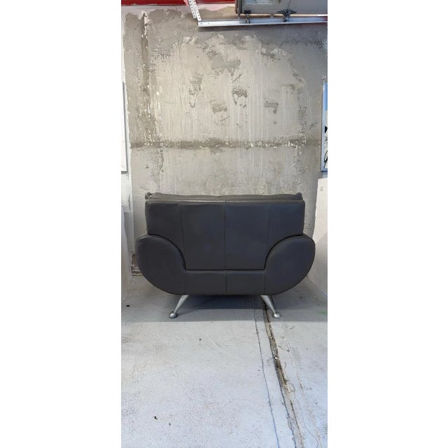 Nicoletti Salotti Italian Leather Lounge Chair For Sale - Image 4 of 9