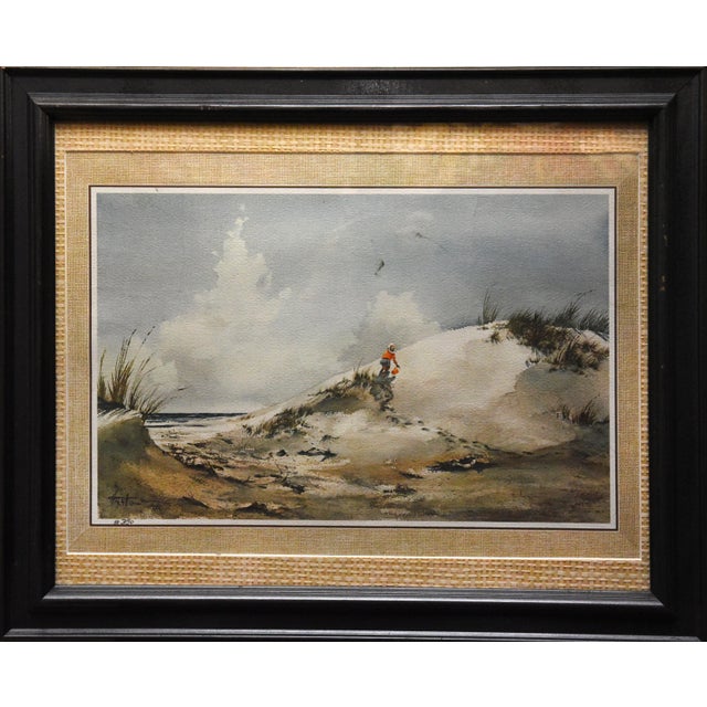 Solitary Stroll Art Deco Lithograph For Sale