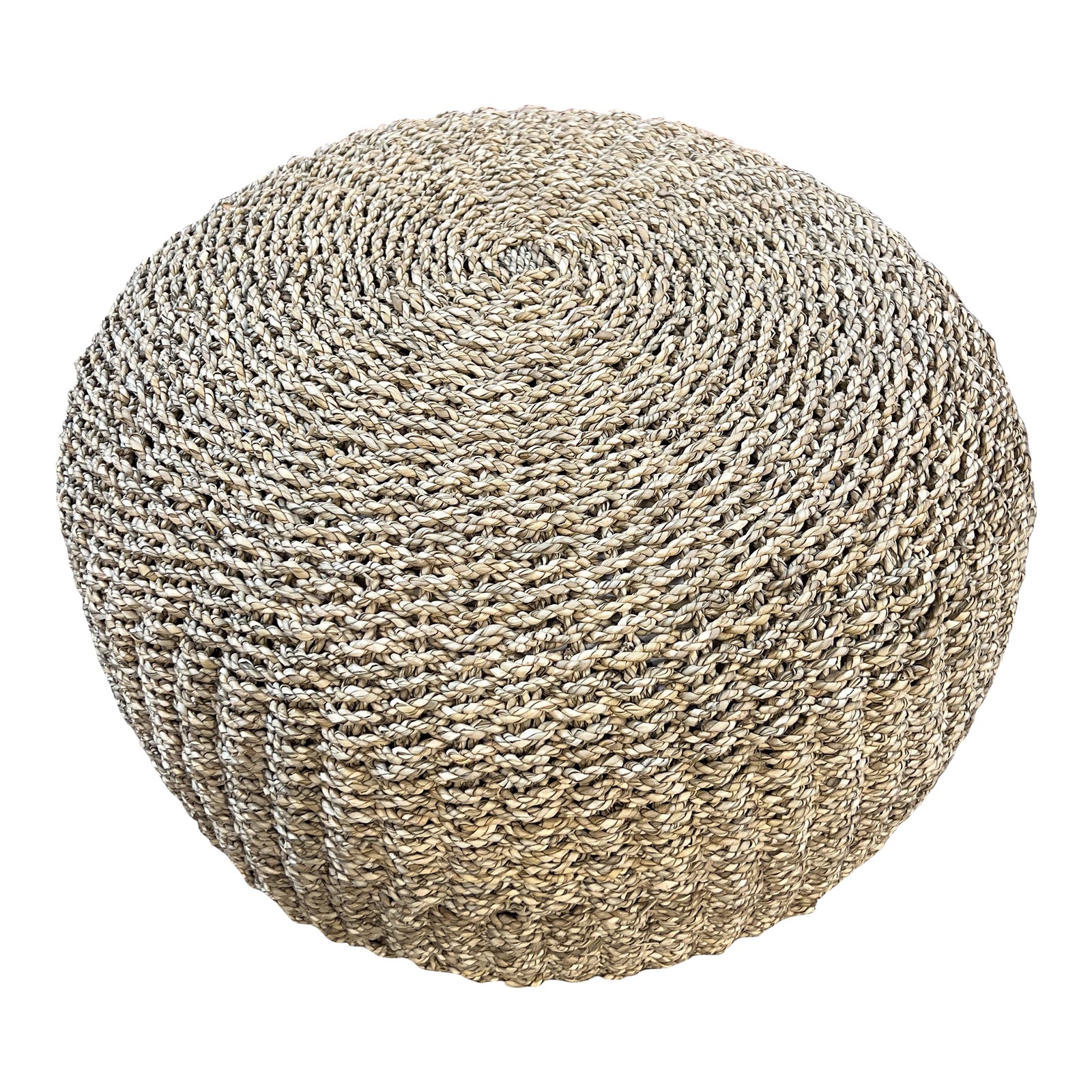 Woven Seagrass Pouf Chairish