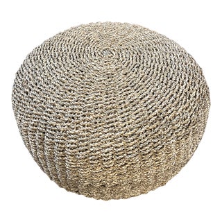 Woven Seagrass Pouf For Sale