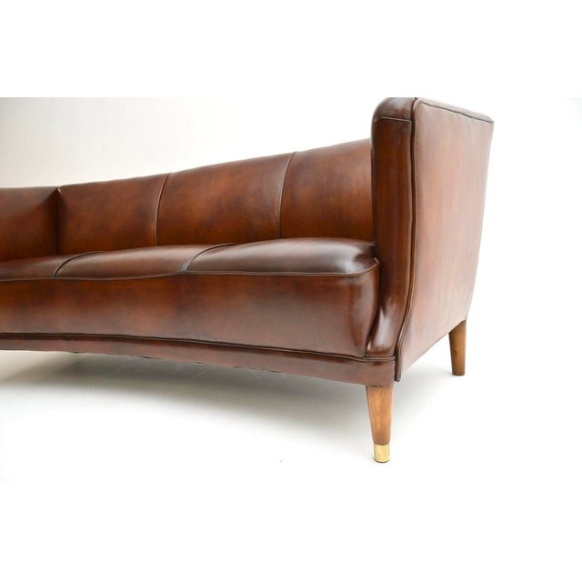 Vintage Danish Leather Sofa, 1950s For Sale - Image 10 of 11