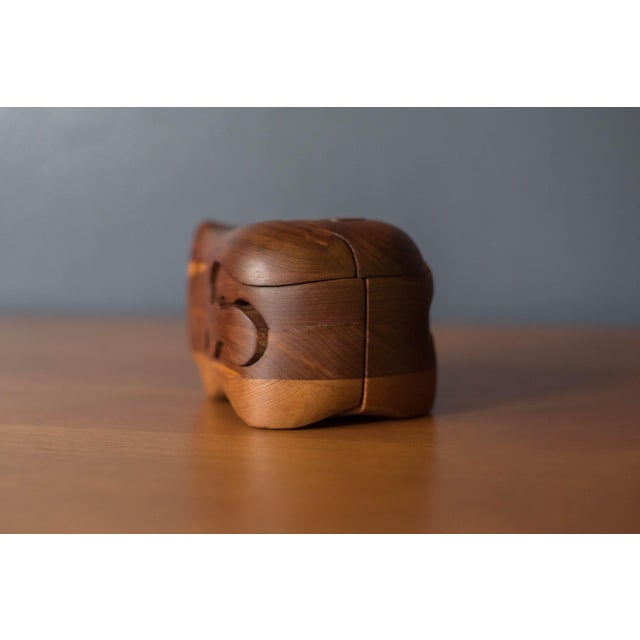 Vintage Abstract Handcrafted Solid Wood Hippo Puzzle Sculpture by Deborah Bump For Sale - Image 11 of 11