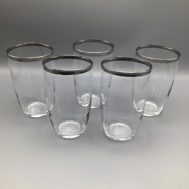 Crystal Platinum Rim Dorothy Thorpe Tumblers-Set of 5 For Sale - Image 12 of 12