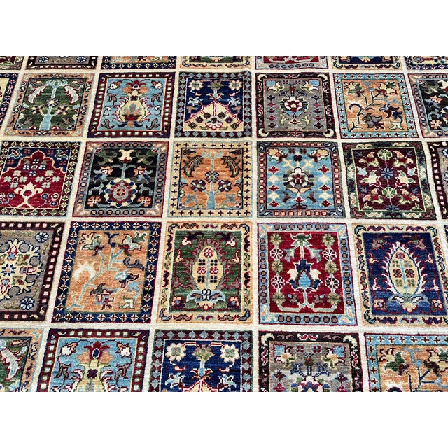 Hand-Knotted Afghan Bakhtiari Panel Garden Wool Area Rug - 8'1" X 11'5" For Sale - Image 10 of 16
