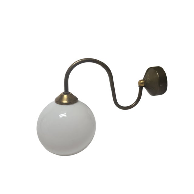 White Vintage Art Deco Wall Lamp, Poland, 1950s For Sale - Image 8 of 8