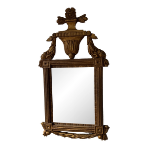 Mid 19th Century Neoclassical Urn and Floral Carved Gilt Mirror
