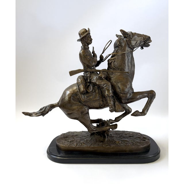 Trooper of the Plains, Bronze Piece After Remington - 19" H For Sale - Image 13 of 18