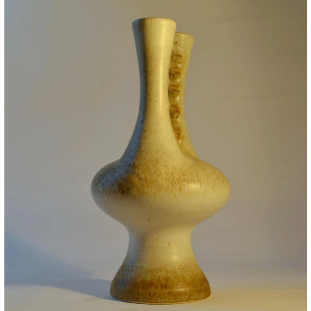 Ceramic Sculptural Pottery Vase with Double Neck For Sale - Image 7 of 12