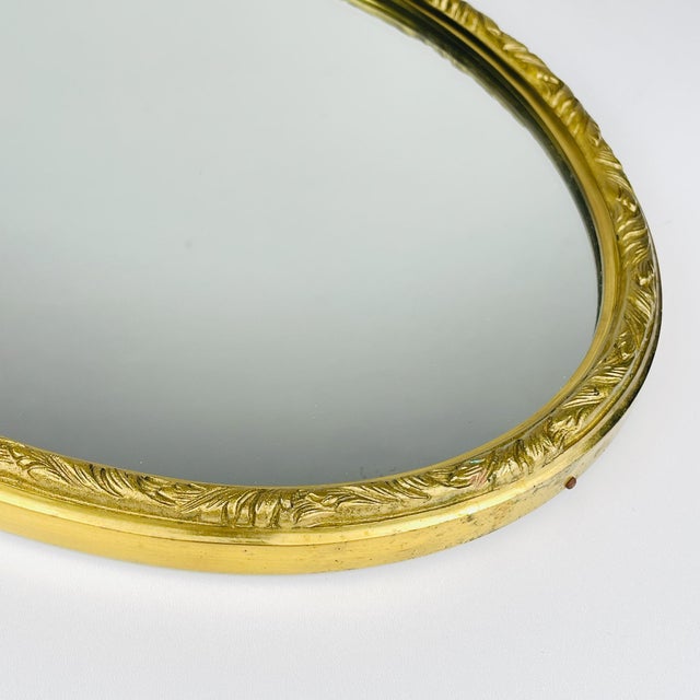 Vintage Mirror in Brass Frame, Italy, 1950s For Sale - Image 10 of 14