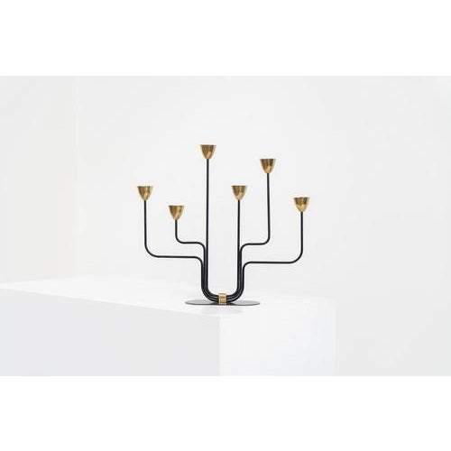 Metal Candelabra in Brass and Metal by Gunnar Ander for Ystad-Metal For Sale - Image 7 of 7