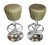 The set of 2 pcs. Italian bar stools. The base is made of metal with grey textile upholstery. Heavy, stable and solid....