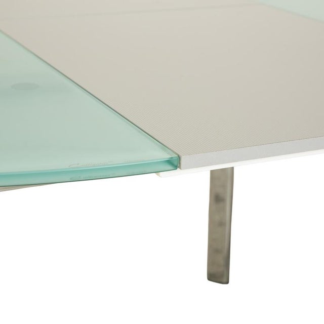 Glass Dining Table with Silver-Colored Frame from Calligaris For Sale - Image 4 of 10