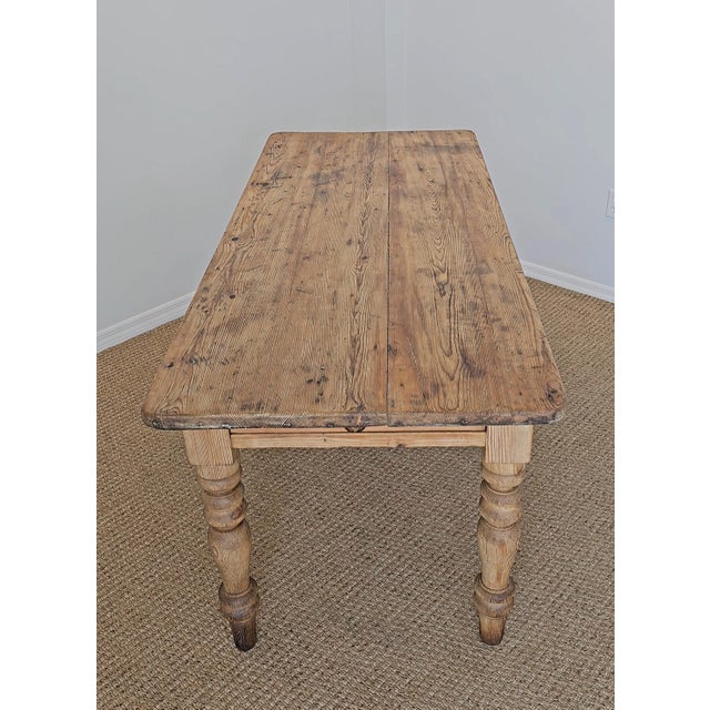 Antique English Pine Farmhouse Dining Table - Circa 1870 For Sale - Image 9 of 10