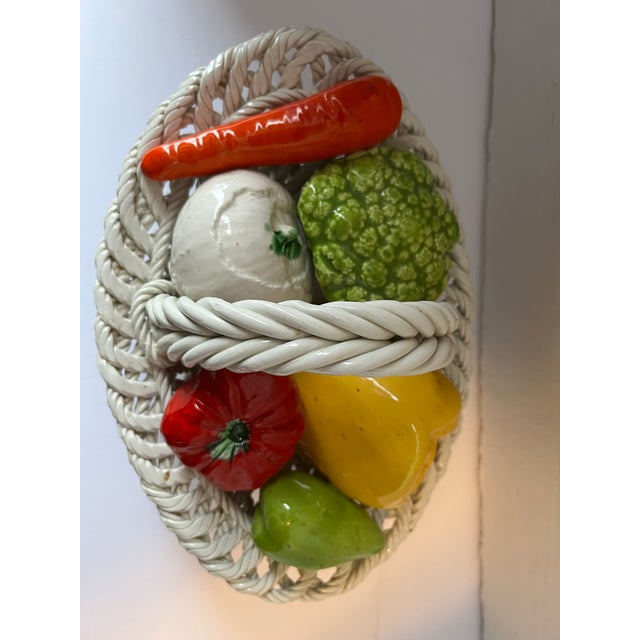 Vintage Porcelain Vegetable Basket For Sale - Image 6 of 8
