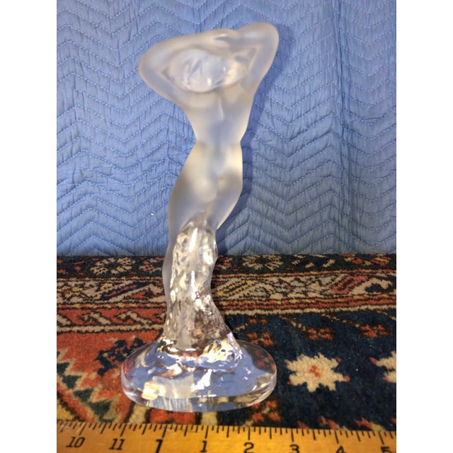 Glass Mid 20th Century Lalique Frosted Art Noveau Crystal Sculpture of a Nude Dancer For Sale - Image 7 of 9