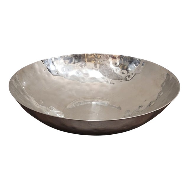 Hammered Aluminum Centerpiece, Italy, 1970s For Sale