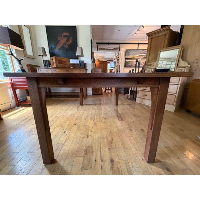 Stickley Mission Oak Arts & Crafts Extension Dining Table For Sale In Boston - Image 6 of 12