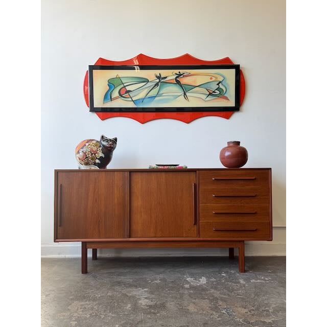 1970's Danish Modern Teak Credenza For Sale - Image 12 of 17