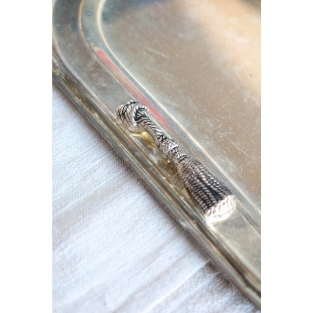 Large Vintage Silver Metal Toast Rack with Curtain Bow Detail and Tray, 1970s, Set of 2 For Sale - Image 4 of 15