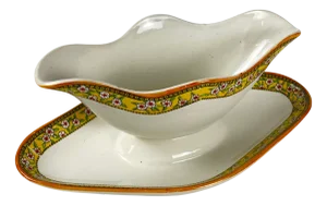 Ironstone Yvonne Sauceboat from Orchies, Early 20th Century
