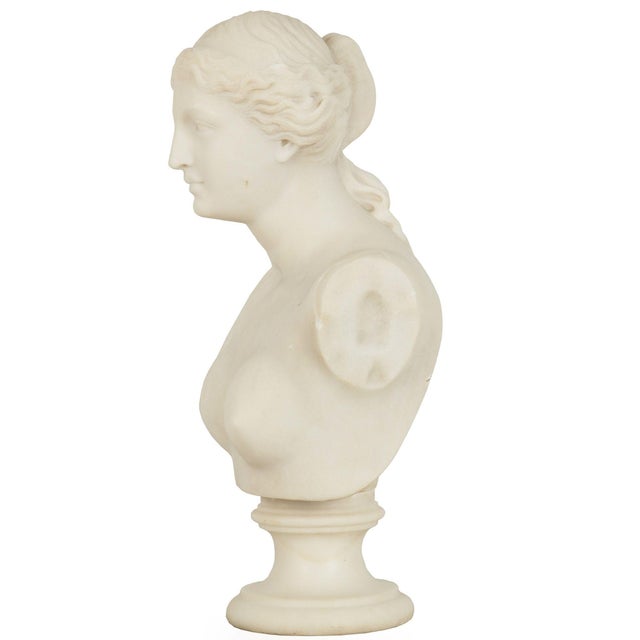 Stone Italian Grand Tour Carved Alabaster Bust of Venus of Milo, 20th Century For Sale - Image 7 of 18