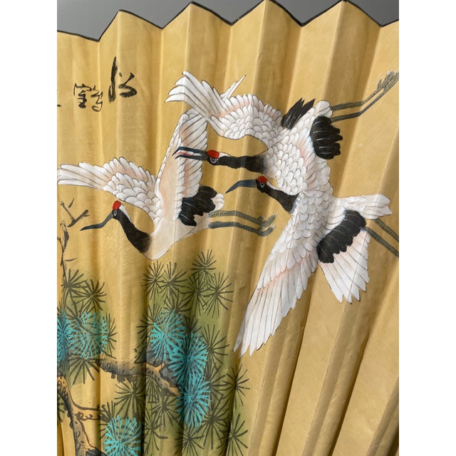 1960s Chinese Storks Wall Fan For Sale - Image 6 of 8
