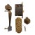 Spanish Revival Solid Brass Entry Hardware Set – Penn Spain, Ornate Vintage For Sale