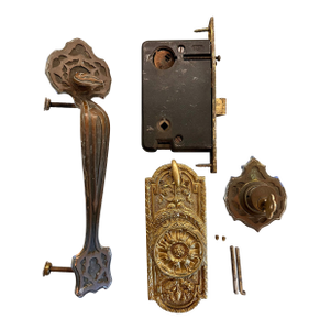 Spanish Revival Solid Brass Entry Hardware Set – Penn Spain, Ornate Vintage