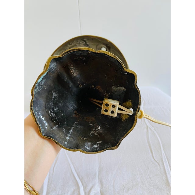 Art Nouveau Bronze Table Lamp attributed to Georges Leleu, Early 20th Century For Sale - Image 6 of 18