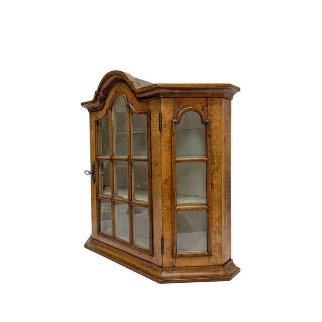 Vintage Walnut and Glass Wall Hanging Display Cabinet, 1950s For Sale - Image 6 of 12