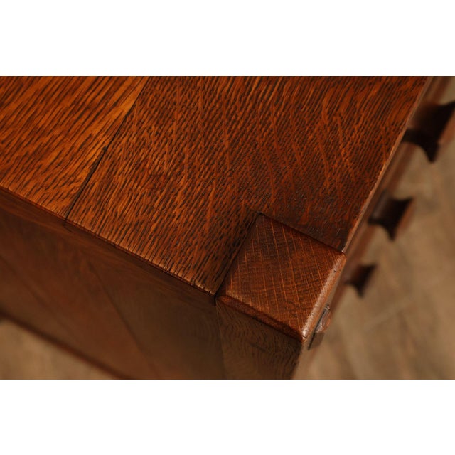 Antique Gustav Stickley Oak Chest of Drawers #626 For Sale - Image 16 of 18