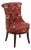 Silk Crewel Work Tufted Back Swivel Chair For Sale