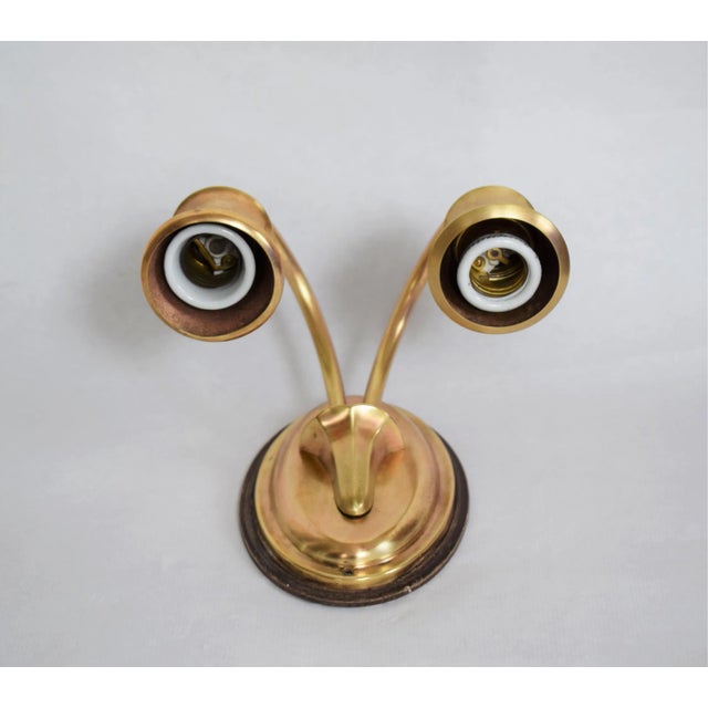 Dagobert Peche Art Deco Wall Lamp in Brass For Sale - Image 4 of 5