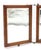 Vintage oak framed triple vanity mirror with bevel edges. The three rectangular mirrors are joined together by metal...