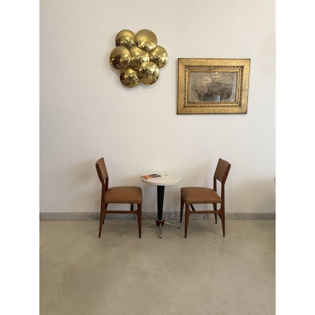 Pair of Walnut and Leather Side Chairs by Gio Ponti, Italy, 1950s For Sale - Image 11 of 11