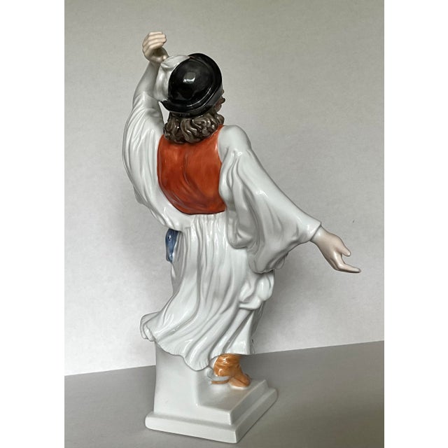 Pair of Herend Hand-Painted Hungarian Gentleman Dancer Porcelain Figurines For Sale - Image 14 of 17