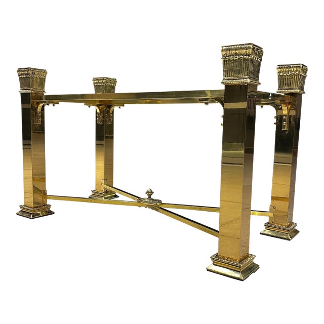 Italian Brass Console Table Base After Mastercraft For Sale