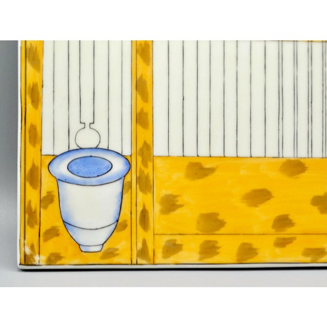 Ceramic Trompe l'Oeil Delft Polychrome Tile Hanging Birdcage Wall Plaque For Sale - Image 7 of 11