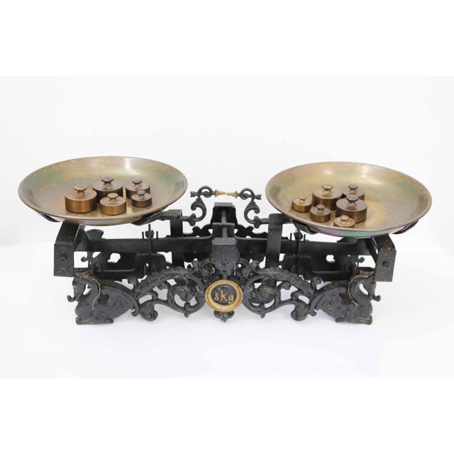 1920s Antique Cast Iron Beam Balance with Dragon Motif by Juliusz Sperling, 1920s For Sale - Image 5 of 9