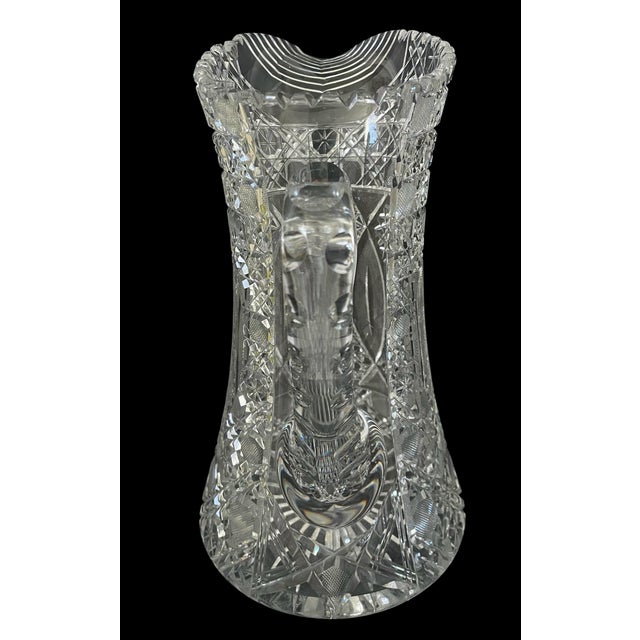 Antique Abp American Brilliant Period Cut Glass Pitcher Tankard. For Sale In San Francisco - Image 6 of 10