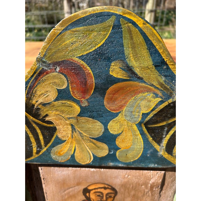 Folk Art Hand Made Mexican Folk Art Icon Painting For Sale - Image 3 of 8
