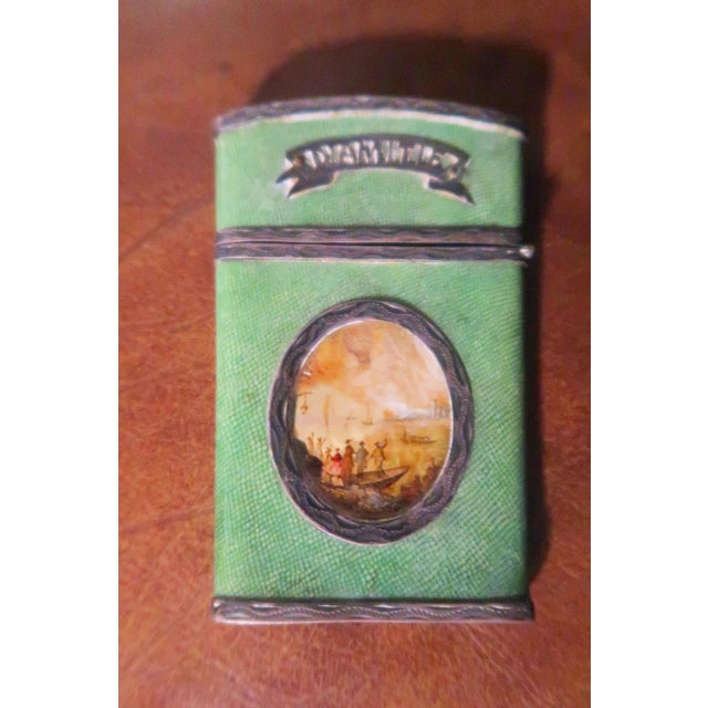 18th Century French Shagreen and Silver Aide Memoire With Ballooning Motif For Sale - Image 13 of 13