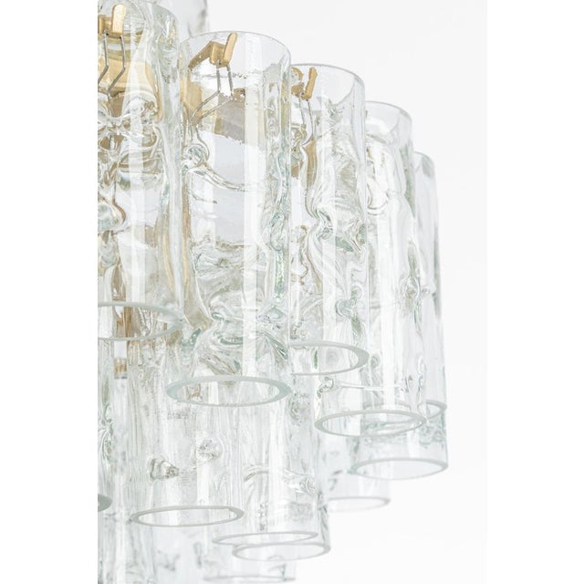Murano Ice Glass Tubes Chandelier attributed to Doria, Germany, 1960s For Sale - Image 6 of 16
